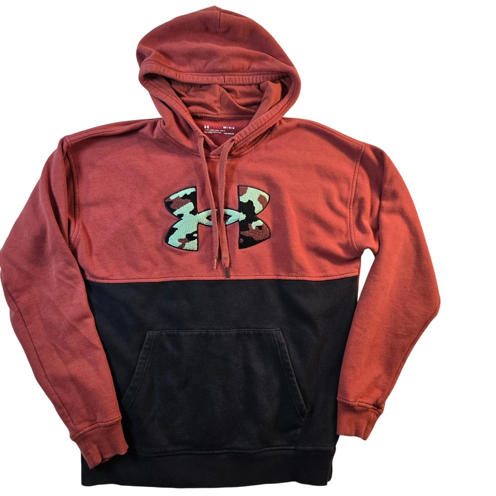 Under Armour Mens M Colorblock Camo Logo ColdGear Hoodie Pullover Sweatshirt
